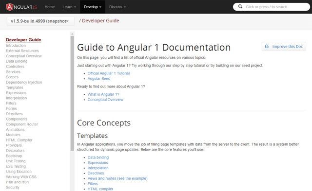 Developer Guide AngularJS