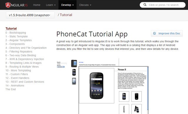 PhoneCat Tutorial Application of AngularJS 3